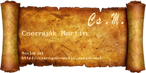 Csernyák Martin névjegykártya
