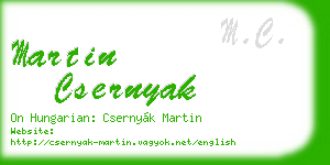 martin csernyak business card